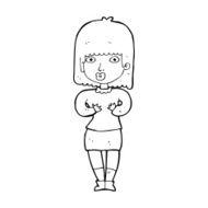cartoon shocked woman N132