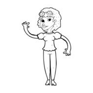 cartoon pilot woman waving N13