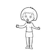 cartoon woman making excuses N25