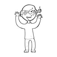 cartoon man with popping out eyes N39
