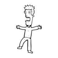cartoon terrified man N374