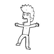 cartoon terrified man N375