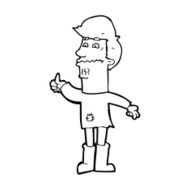 cartoon nervous man N208