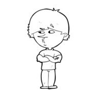 cartoon suspicious man N52