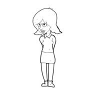 cartoon annoyed woman N253