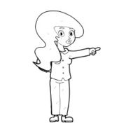 cartoon pretty woman pointing N51