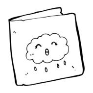 cartoon card with cloud pattern N13