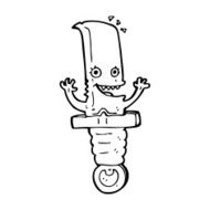 crazy cartoon knife character N13