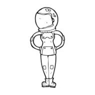 cartoon female astronaut N40