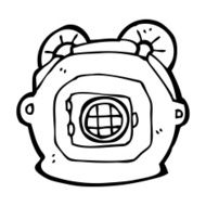 cartoon old deep sea diver helmet N12