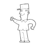 cartoon man punching air N13