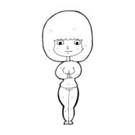 cartoon shy woman N65
