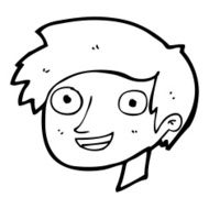 cartoon happy boy face N61