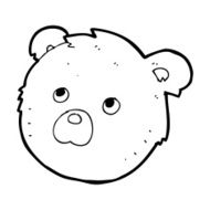 cartoon teddy bear face N20