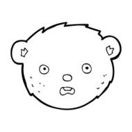 cartoon teddy bear face N21