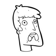 cartoon shocked man N163