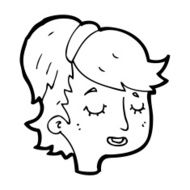 cartoon pretty female face N129
