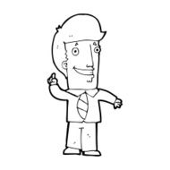 cartoon office man with idea N12