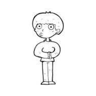 cartoon curious man N95