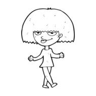 cartoon smug looking woman N13