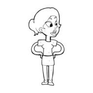 cartoon woman with hands on hips N302