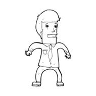 cartoon nervous businessman N13
