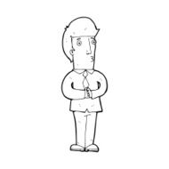 cartoon nervous man N209