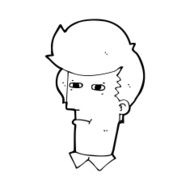cartoon man narrowing eyes N45