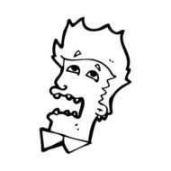 cartoon frightened man N146