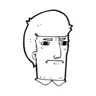 cartoon man narrowing eyes N46