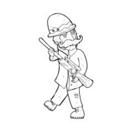 cartoon big game hunter N12