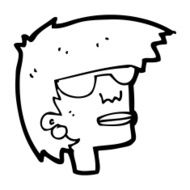 cartoon female face with glasses N13