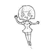 cartoon happy vampire girl N51