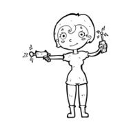 cartoon future space girl N13