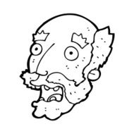 cartoon shocked old man N42