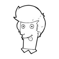 cartoon man with tongue hanging out N13