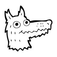 Cartoon Wolf Head N40