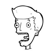 cartoon terrified man N376