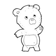 cartoon curious teddy bear N4
