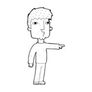 cartoon pointing man N139