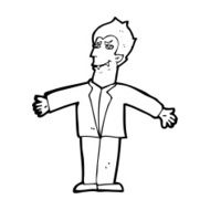 cartoon vampire man with open arms N12
