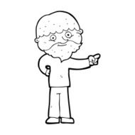 cartoon bearded man pointing N12