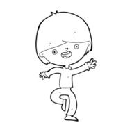 cartoon happy boy dancing N12