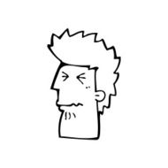 cartoon unhappy man N23