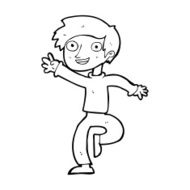cartoon excited boy dancing N12
