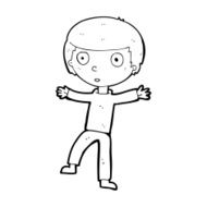 cartoon startled boy N46