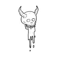cartoon spooky halloween skull N17