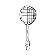 cartoon old tennis racket N13