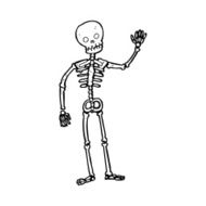 cartoon waving skeleton N12