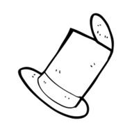cartoon old top hat N27